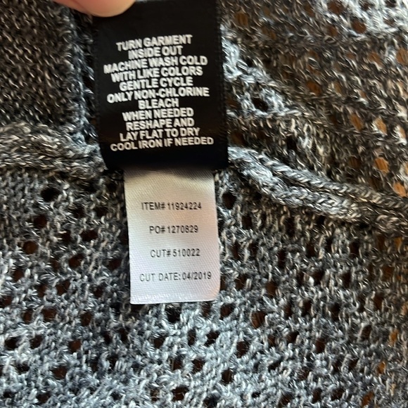 Torrid Cardigan Crochet Trim Cascade Front Size 00 M/L Heather Gray Long Sleeves - Picture 12 of 14